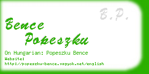 bence popeszku business card